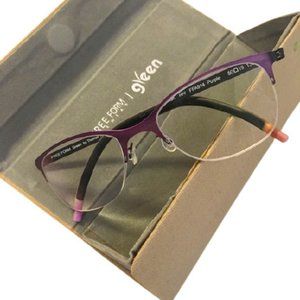 Green Free Form Eyewear Purple Titanium Frames